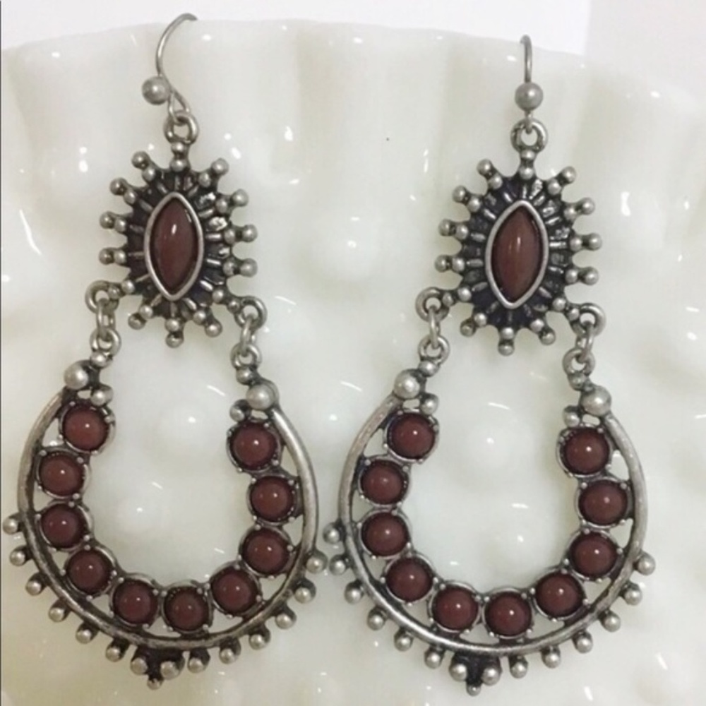 Round Boho Fashion Dangle earrings with stones